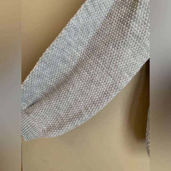 Nasty Gal Sweater Womens Medium Puff Sleeve Fuzzy WideNeck Pullover Boho Gray - Picture 2 of 9